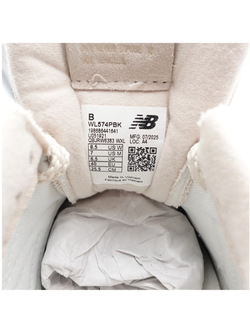 NEW Women's New Balance 574 Suede Sneakers WL574PBK White/Bone Croc - Picture 14 of 16